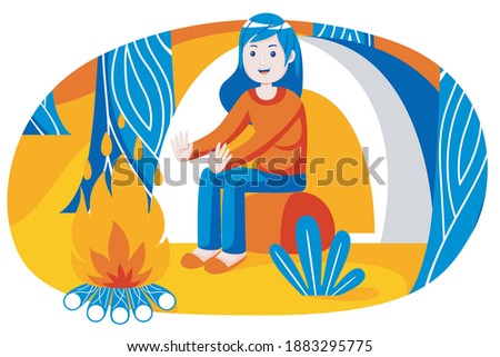 People holiday vector illustration with flat design style.