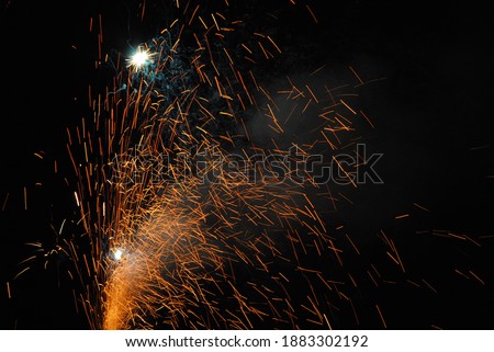 view of colorful volcano firework on new year's eve