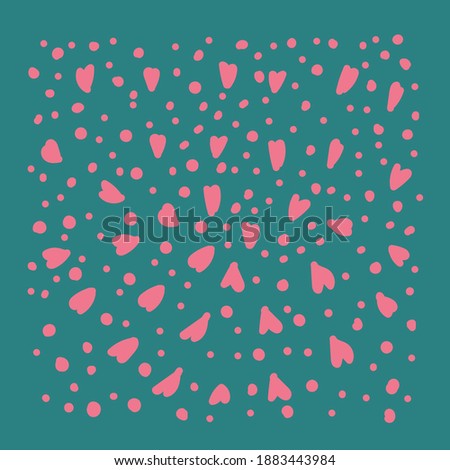 Background Of Doodle pink hearts. Cute background of hearts greeting card for Valentine's day. Texture for a gift box for your loved ones. Vector illustration