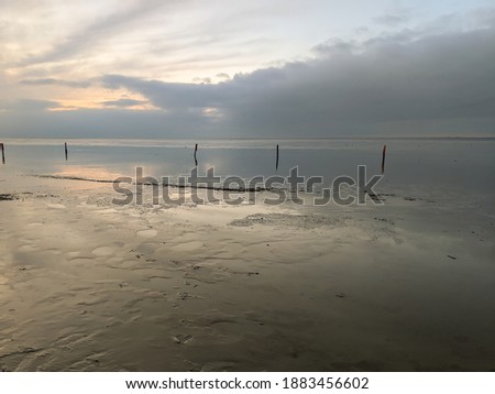 The Wadden Sea with low tide in the evening