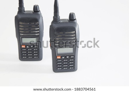 Walkie-talkies on a white background.A means of communication.