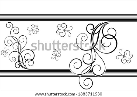 Floral ornament with place for text. Vector illustration
