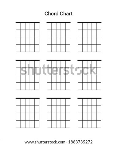Set of chord chart. Chord diagram. Vector illustration. Tab empty. Tabulation. Tablature on white background.