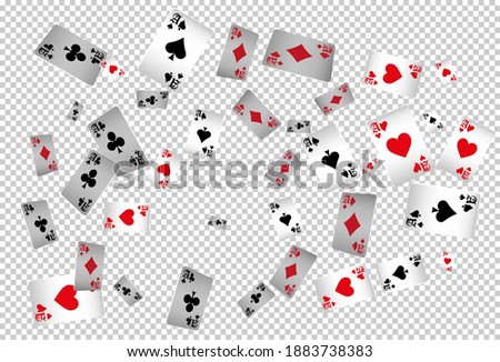 Casino Playing Cards. Pattern for ads of parties, events in Vegas. Vector illustration