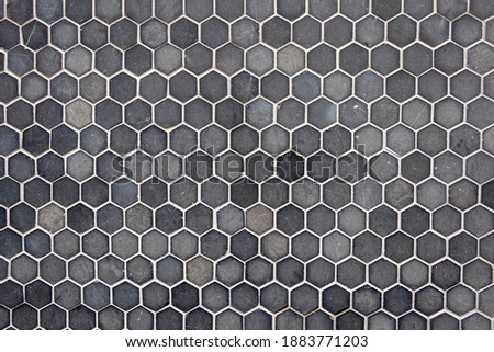texture of hexagon gray tiles