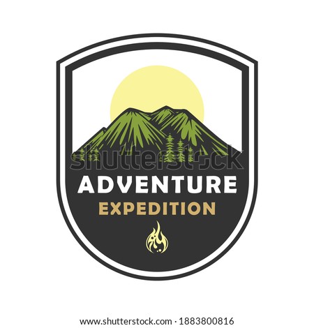 Image of mountain adventure vector illustration