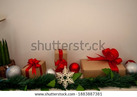 Free space on the gift box background Christmas tree
