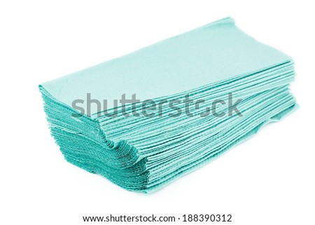 ? paper towels pile on a white background Royalty-Free Stock Photo #188390312