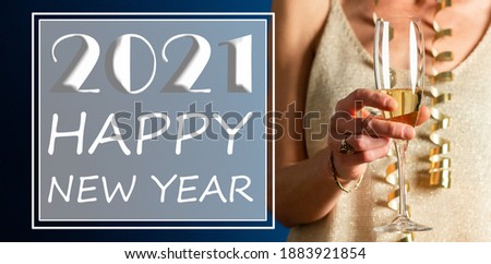 happy New Year 2021 party greeting card 