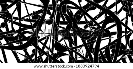 Grunge texture is black and white. Abstract patterns are chaotic