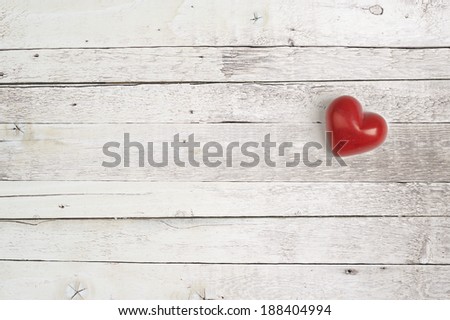 red heart on a wooden background for lovers and valentine day