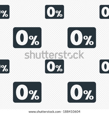 Zero percent sign icon. Zero credit symbol. Best offer. Seamless grid lines texture. Cells repeating pattern. White texture background. Vector