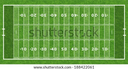 American Football Field with Line and Grass Texture. Vector illustration.