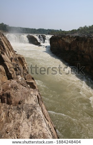 Waterfall and river Gorge in the river Narmada