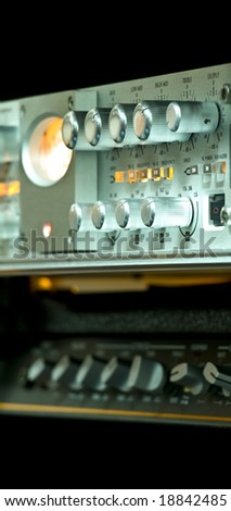Knobs of an audio mixer and equalizer