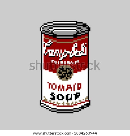 Campbell Soup Can in 8bit Pixel Art Style
