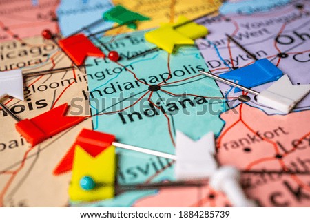 Indiana state on the USA map