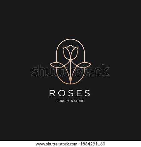 Roses line art style. flower luxury beauty salon, fashion, skincare, cosmetic, nature and spa products.