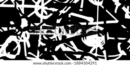 Grunge texture is black and white. Abstract patterns are chaotic