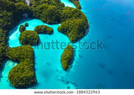 Milky Way in Palau from above Royalty-Free Stock Photo #1884322963