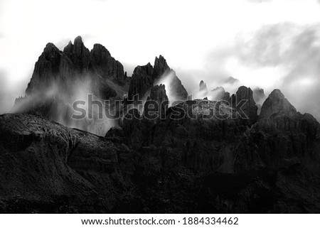 Mountain alps in italy - clouding day Royalty-Free Stock Photo #1884334462