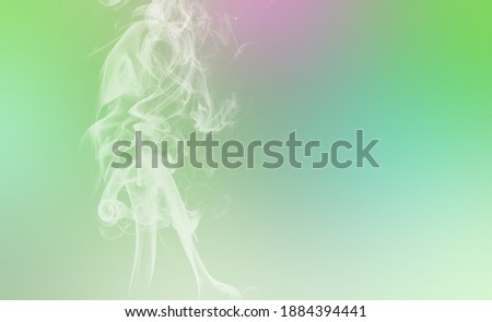 Neon green and pink wipe smoke cloud. Abstract mystic freeze motion diffusion background.