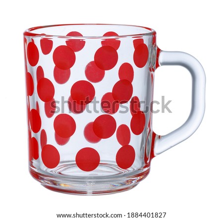 Empty glass cup isolated on white background