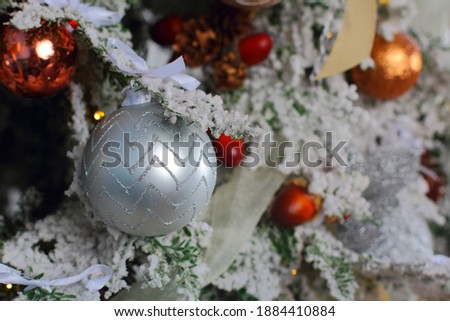 Christmas tree with Christmas balls and decorations