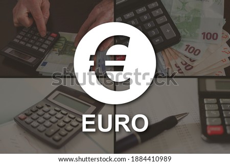 Euro concept illustrated by pictures on background