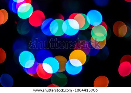 colorful bokeh on black background