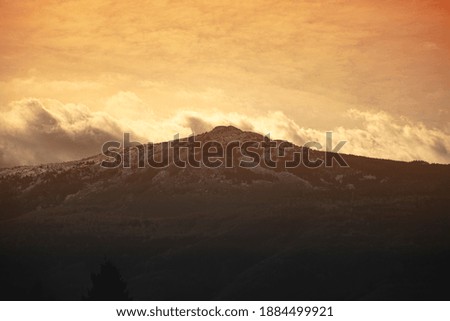 Vitosha mountain during sunset in winter
