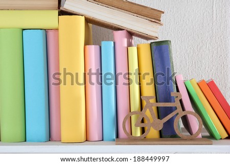 Books on shelf close-up