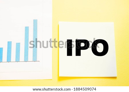 The text IPO Initial Public Offering denoting an initial public offering - the transfer of a company from private to public with the first sale of its shares on the stock exchange.