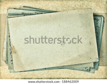 blank grunge vintage postcard background with place for your text Royalty-Free Stock Photo #188462009