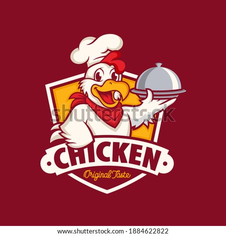 Chicken mascot logo vector. Chicken vector illustration. Organic farm vector logo design
