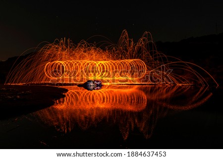 Turkish flag and steelwool work with Ataturk picture