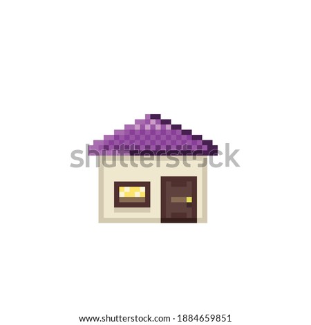 House pixel art. Vector illustration.