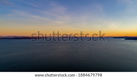 The Puget Sound at sunset from Bainbridge Island in Washington State 