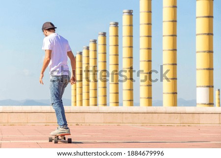 Skater with Longboard in the park