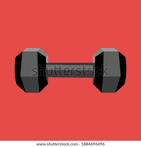 dumbbell vector on color background