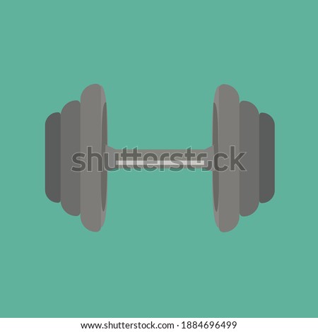 dumbbell vector on color background