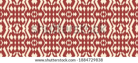Ikat border. Geometric folk ornament. Tribal vector texture. Seamless striped pattern in Aztec style. Ethnic embroidery. Indian, Scandinavian, Gypsy, Mexican, African rug.