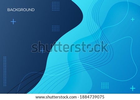 Modern Blue Fluid Gradient Background With Curvy Shapes Vector Royalty-Free Stock Photo #1884739075