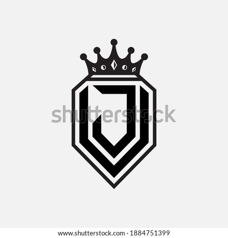 Monogram logo letter J, V, JV or VJ modern, simple, sporty, black color on white background