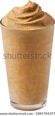 Milk coffee smoothie in glass isolated on white Royalty-Free Stock Photo #1884784297