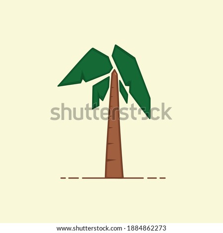 coconut tree color icon with background 