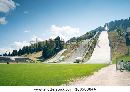 An image of the ski-jump at Garmisch-Partenkirchen Bavaria Germany