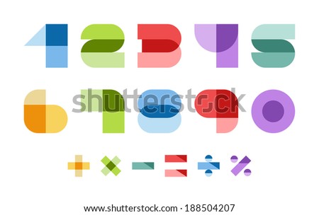 Design elements, illustration of colorful abstract numbers.