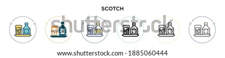 Scotch icon in filled, thin line, outline and stroke style. Vector illustration of two colored and black scotch vector icons designs can be used for mobile, ui, web