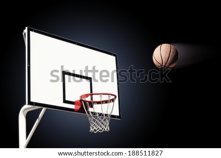 Basket ball heading the hoop 